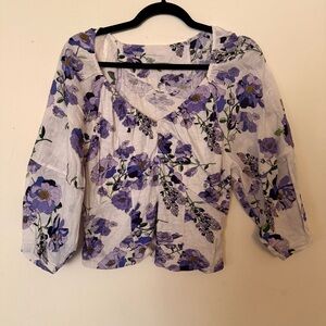 Anthropologie Purple Floral Blouse